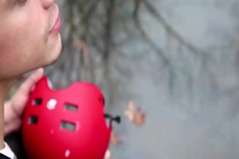 Cute Jake Bass rimming outdoors