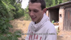 young bartender shows his dong in public