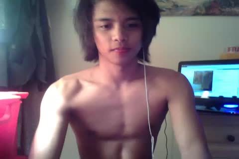 nice-looking oriental lad sucks His Wad