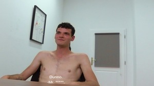 Skinny lad worships balls and receives sodomized hard