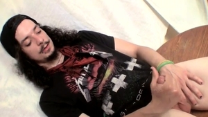 StraightNakedThugs.com - Long haired Max Harley masturbating