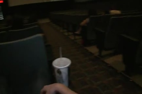 Public homo sex -- In a nailing movie theater!